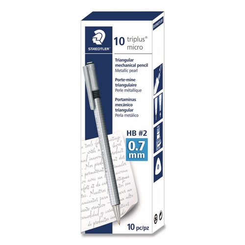 Pencils | Staedtler 77427-81A6 Mechanical Pencils, 0.7 mm, HB (#2), Black Lead, Anthracite Barrel, 10/Box image number 0