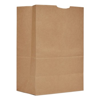 Ross & Wallace Paper Products 110411 57 lbs. Capacity 12 in. x 7 in. x 17 in. Grocery Paper Bags - Kraft (500/Bundle)
