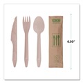 Cutlery | Eco-Products EP-S215 General Purpose Fork/Knife/Napkin/Spoon Wood Cutlery - Natural (500/Carton) image number 4