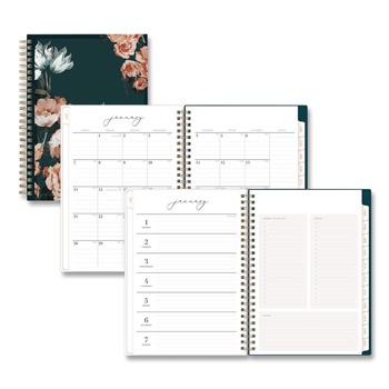 Blue Sky 139478 8.63 in. x 5.88 in. 12-Month (Jan to Dec): 2026 Life Note-It Dania Weekly/Monthly Planner - Floral Artwork, Teal/Pink/Blue Cover