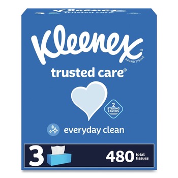 Kleenex 54303 Trusted Care 2-Ply Facial Tissue - White (12/Carton)