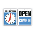 Floor Signs & Safety Signs | Cosco 098010 5 in. x 6 in. Will Return Later Sign - Blue image number 0