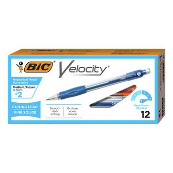 BIC MV711 BLK 0.7 mm HB (#2) Velocity Original Mechanical Pencil - Black Lead, Blue Barrel (1-Dozen)