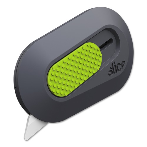 Box Cutters & Utility Knives | slice 10514 1.29 in. Ceramic Zirconium Oxide Blade 2.5 in. Nylon Handle Double-Sided Mini Cutters - Gray/Green image number 0