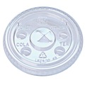 Cups and Lids | Fabri-Kal 000000000009508053 Kal-Clear/Nexclear X-Style Straw Slot/Flavor Buttons Plastic Drink Cup Lids Fits 9 oz. to 10 oz. Cold Cups - Clear (2500/Carton) image number 3
