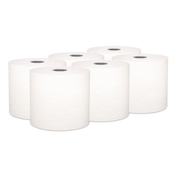 Kleenex 25639 7.5 in. x 700 ft. 1-Ply Hard Roll Paper Towels with Premium Absorbency Pockets - Gray Core/White (6/Carton)