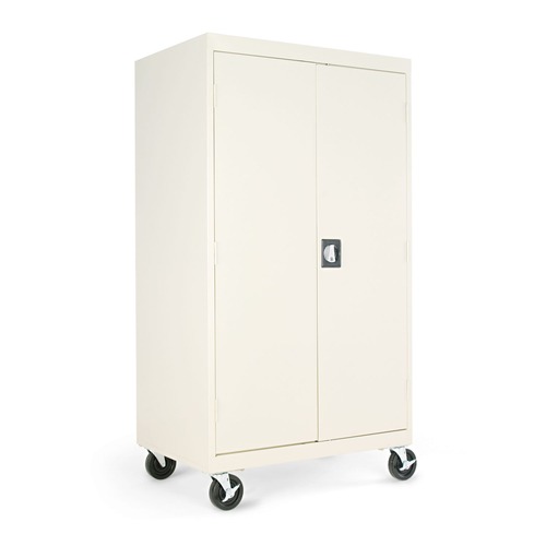 Office Filing Cabinets & Shelves | Alera CM6624PY 36 in. x 24 in. x 66 in. Assembled Mobile Storage Cabinet with Adjustable Shelves - Putty image number 0