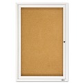  | Quartet 2363 24 in. x 36 in. Enclosed Indoor Cork Bulletin Board with 1 Hinged Door - Tan Surface, Silver Aluminum Frame image number 0
