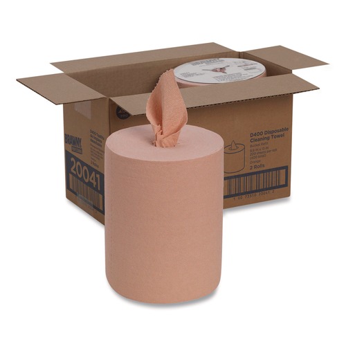 Paper Towels and Napkins | Georgia-Pacific 20041 10 in. x 13 in. 1-Ply Medium-Duty Wiper Refill - Unscented, Orange (2 Rolls/Carton) image number 0