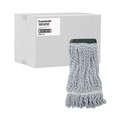  | Boardwalk BWK552 Rayon/Polyester Wide Floor Finish Mop Head - Medium, White/Blue (12/Carton) image number 2