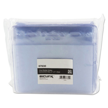 SICURIX BAU67830 Sicurix 4 in. x 3 in. Vinyl Badge Holder - Clear (50/Pack)