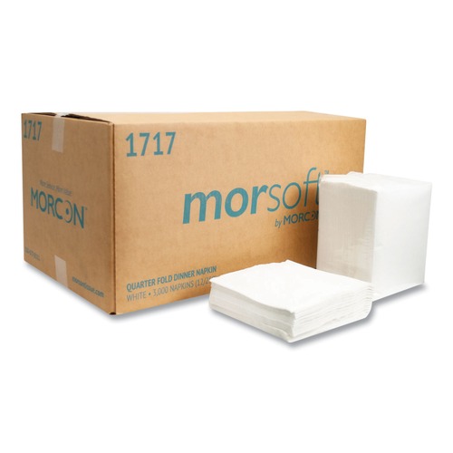 Paper Towels and Napkins | Morcon Paper 1717 1-Ply 16 in. x 16 in. Morsoft Dinner Napkins - White (12/Carton) image number 0