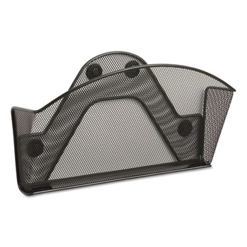 Safco 4176BL 13 x 4.25 x 7.25 Onyx Magnetic Mesh Single-File Pocket Panel Accessories - Black