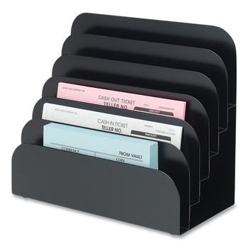 CONTROLTEK 500075 8.25 in. x 7.25 in. x 4 in. 6-Compartments Heavy Gauge Steel Trays - Black