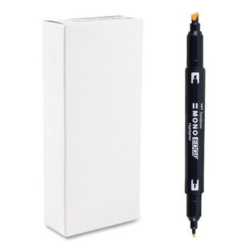 Tombow Mono 56410 Bullet/Chisel Tip Highlighters - Golden Yellow Barrel/Golden Yellow Ink (10/Box)