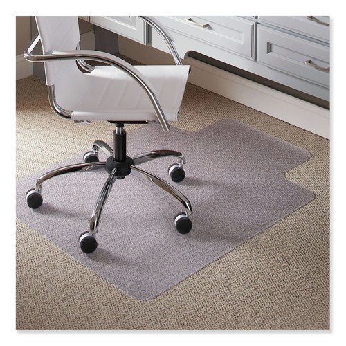 Office Chair Mats | ES Robbins 120123 45 x 53 EverLife Light Use Rectangular Chair Mat with Lip for Flat to Low Pile Carpet - Clear image number 0