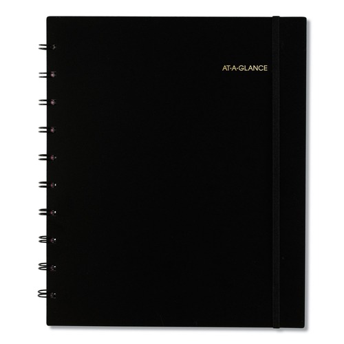 Notebooks & Pads | AT-A-GLANCE 70957E05 11 in. x 9 in. 12-Month (Jul 2025-Jun 2026) Move-A-Page Academic Weekly/Monthly Planners - Black Cover image number 0