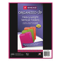 File Folders | Smead 75406 1/2-Cut Tabs Letter Size Organized Up Heavyweight Vertical File Folders - Assorted Fuchsia/Orange/Peridot Green (6/Pack) image number 2