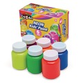Arts & Crafts Supplies | Cra-Z-Art 106466 2 oz Neon Washable Kids' Paint - Assorted Neon Colors (6/Set) image number 3