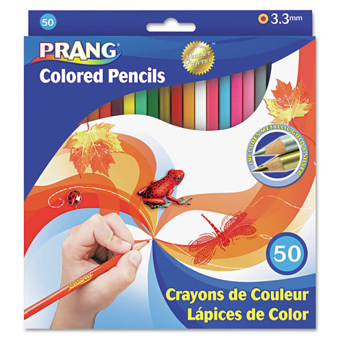 Back to School Sale | Prang X22480 3.3 mm 2B Colored Pencil Sets - Assorted Lead/Barrel Colors (50/Set) image number 0