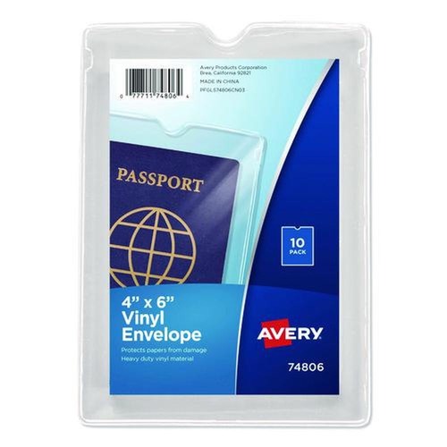 Sheet Protectors | Avery 74806 4 in. x 6 in. Top-Load Clear Vinyl Envelopes with Thumb Notch - Clear (10/Pack) image number 0