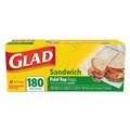 Food Trays, Containers, and Lids | Glad 60771 6.5 in. x 5.5 in. Fold-Top Sandwich Bags - Clear (2160/Carton) image number 0