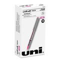 Pens | uni-ball 60384 VISION 0.7 mm Stick Roller Ball Pen - Pink Ink/Silver/Pink/Clear Barrel/Fine (1-Dozen) image number 0