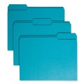 File Folders | Smead 13143 1/3-Cut Tabs Assorted Letter Size 0.75 in. Expansion Colored File Folders - Teal (100/Box) image number 0