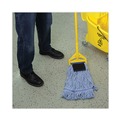 Mops | Boardwalk BWK902BL Loop-End Mop Head with Scrub Pad - Medium, Blue (12/Carton) image number 8