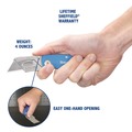 Box Cutters & Utility Knives | Great Neck 12113 2 in. Blade 3.5 in. Aluminum Handle 1 Utility Blade Sheffield Folding Lockback Knife - Blue image number 5