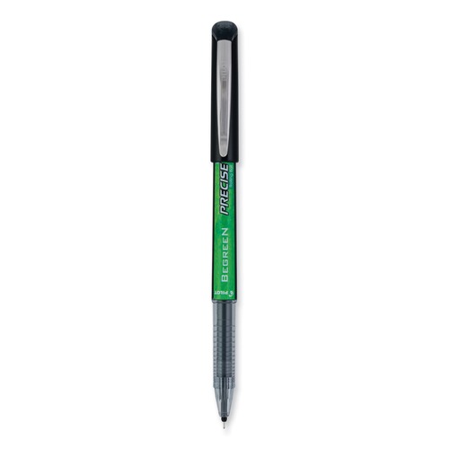 Pens | Pilot 26300 0.5 mm Extra-Fine Precise V5 BeGreen Stick Roller Ball Pen - Black Ink, Black Barrel (1-Dozen) image number 0