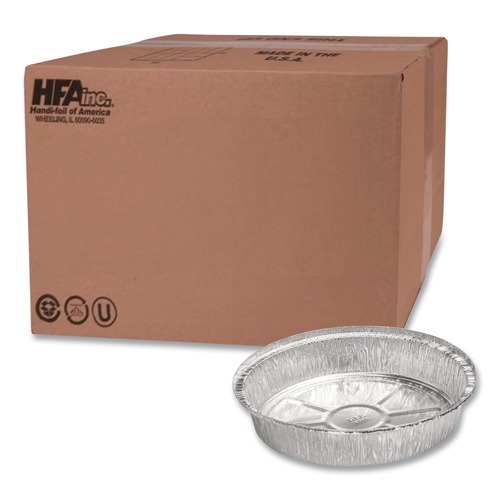 Food Trays, Containers, and Lids | Handi-Foil HFA 204700 7 in. 24 oz. Round Aluminum Container - Silver (500/Carton) image number 0