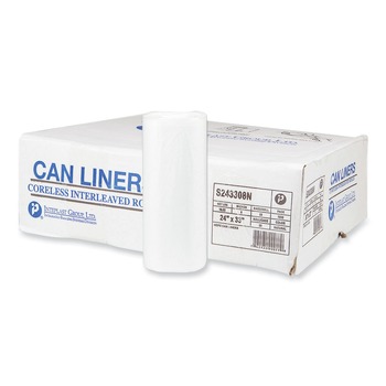 Inteplast Group S243308N High-Density 16-gal. 8 Microns 24 in. x 33 in. Commercial Can Liners - Natural (1000/Carton)