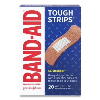  | BAND-AID 111713100 1 in. x 4 in. Flexible Fabric Adhesive Tough Strip Bandages (20/Box)