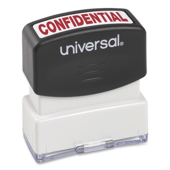 Universal UNV10046 Pre-Inked Confidential Message Stamp - Red Ink