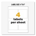 Labels | Avery 60504 UltraDuty 4 in. x 4 in. GHS Chemical Waterproof and UV Resistant Labels - White (50/Box) image number 8