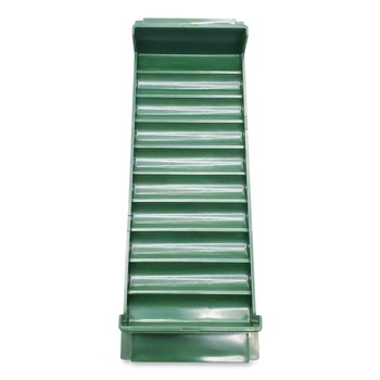 | CONTROLTEK 560562 3.75 x 11.5 x 1.5 Stackable 10-Compartment Plastic Coin Tray - Green (2/Pack)