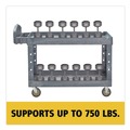 Cleaning Carts | Rubbermaid Commercial 2192463 BRUTE Heavy-Duty Ergo Handle Utility Cart Plastic 2 Shelves 750 lb Capacity 26-in x 55-in x 33.25-in Gray image number 5