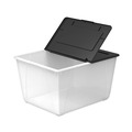 Boxes & Bins | Storex 00900U04C 16 Gallon 22.7 in. x 18.25 in. x 12.86 in. Storage Tote - Clear/black image number 2
