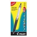 Pens | Pilot 26106 VBall RT Extra-Fine 0.5 millimeter Retractable Liquid Ink Rollerball Pen - Black Ink/Black/White Barrel (1-Dozen) image number 0