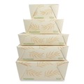 Food Trays, Containers, and Lids | World Centric TO-NT-1 4.2 in. x 5.2 in. x 2.5 in. 26 oz. Sugarcane No Tree Folded Takeout Containers - Natural (450/Carton) image number 1