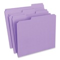 File Folders | Universal UNV16165 Reinforced 1/3-Cut Assorted Top-Tab File Folders - Letter Size, Violet (100/Box) image number 0