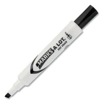 Avery 24408 MARKS A LOT Desk-Style Broad Chisel Tip Dry Erase Marker - Black (1-Dozen)
