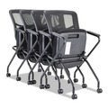 Office Chairs | Alera ALEEL4914 18.11 in. Seat Height Elusion Mesh Nesting Chairs with Padded Arms Supports Up to 275 lbs. - Black (2/Carton) image number 4
