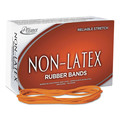 Rubber Bands | Alliance 37176 1 lbs. Box Size 117B 0.04 in. Gauge Non-Latex Rubber Bands - Orange (1-Box) image number 1