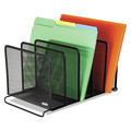 Desktop Organizers | Rolodex 22141 8.25 in. x 14.38 in. x 7.88 in. 5-Section Letter/Legal Size Mesh Stacking Sorter - Black image number 2