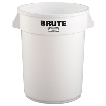 Rubbermaid Commercial FG263200WHT 32 gal. Plastic Vented Round Brute Container - White