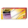 Pens | BIC MS11 RED Cristal Xtra Smooth Medium 1 millimeter Stick Ballpoint Pen - Red Ink/Clear Barrel (1-Dozen) image number 0