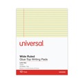 Notebooks & Pads | Universal UNV22000 50-Sheets 8.5 in. x 11 in. Wide/Legal Rule Glue Top Pads - Canary-Yellow (1 Dozen) image number 0