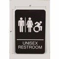 Floor Signs & Safety Signs | Headline Sign 7772 6 x 9 Unisex Restroom ADA Sign - Black Face/White Graphics image number 2